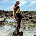 Sleeveless One Shoulder Printed See Through Mesh Dresses - Norellé