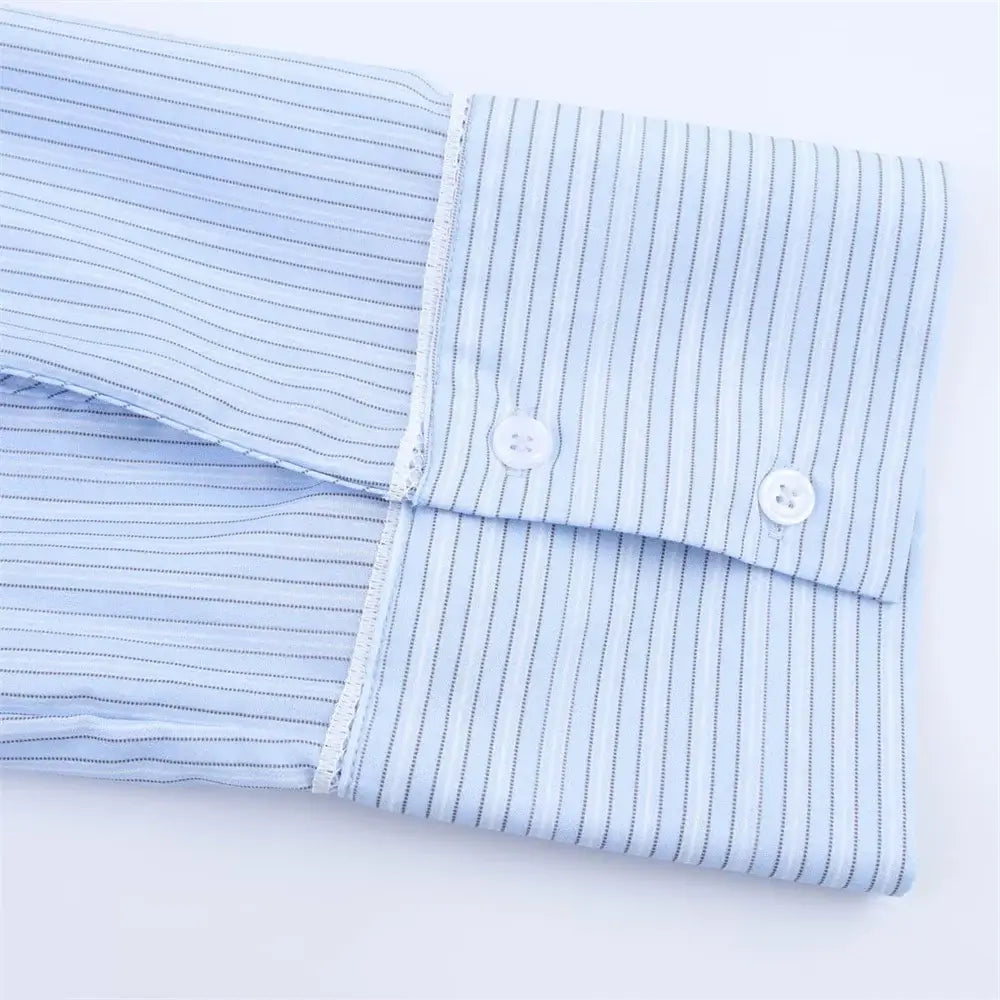 Women’s Lace Detail Striped Short Shirt Fluffy Mid Waist Skirt Pants Set