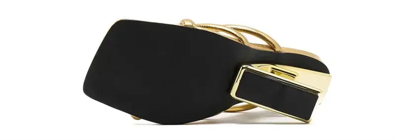 Metal Fretwork Wedges Slippers Women