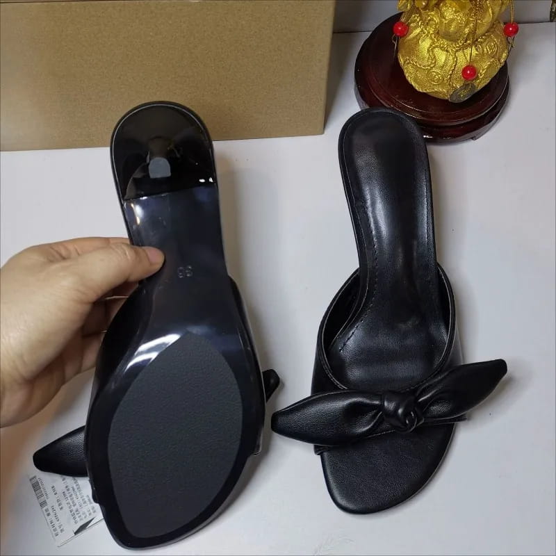 Peep Toe Butterfly-knot Women Mules Shoes