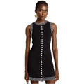 Causal Round Neck Single Row Button Sleeveless Slim Fit Women Dress