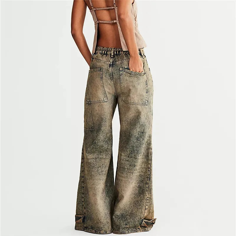 Women Fashion Wide-Leg Jeans