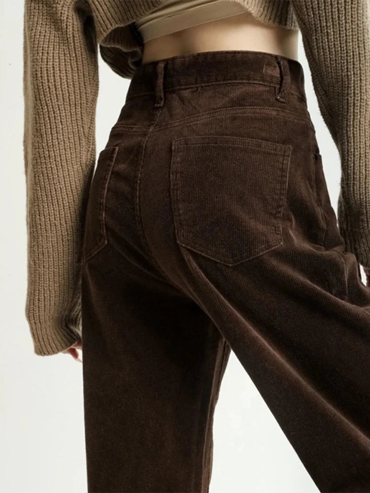 Women's Brown Baggy Corduroy Pants Vintage