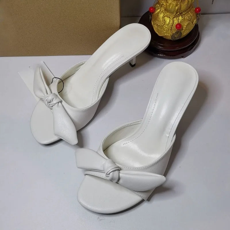 Peep Toe Butterfly-knot Women Mules Shoes