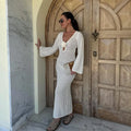 Hollow Out Knitted Long Dress Beach Dress Bikini Cover - Norellé