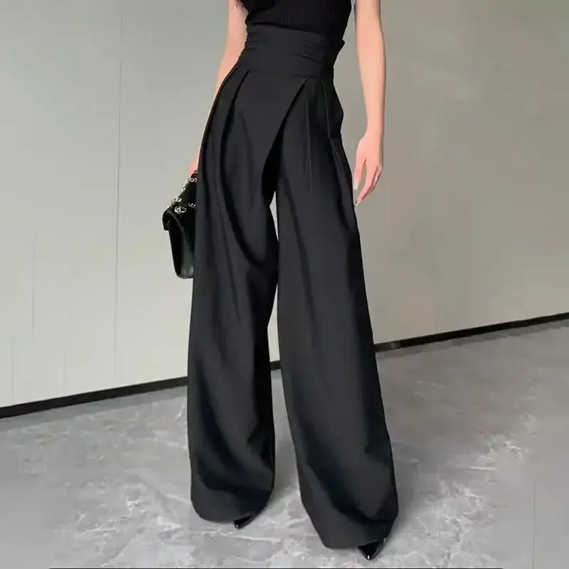 Black Design Wide-Leg Pants Women’s