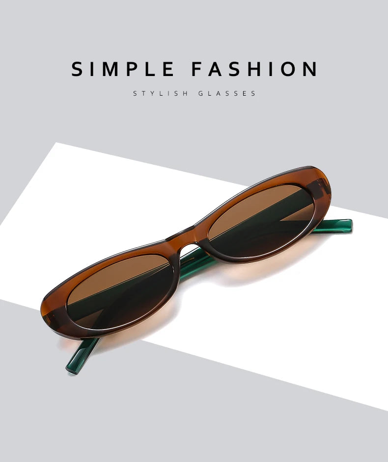 2pcs Cat Eye Narrow Frame Sunglasses Women