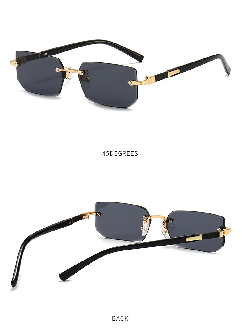 Rimless Sunglasses Rectangle Women