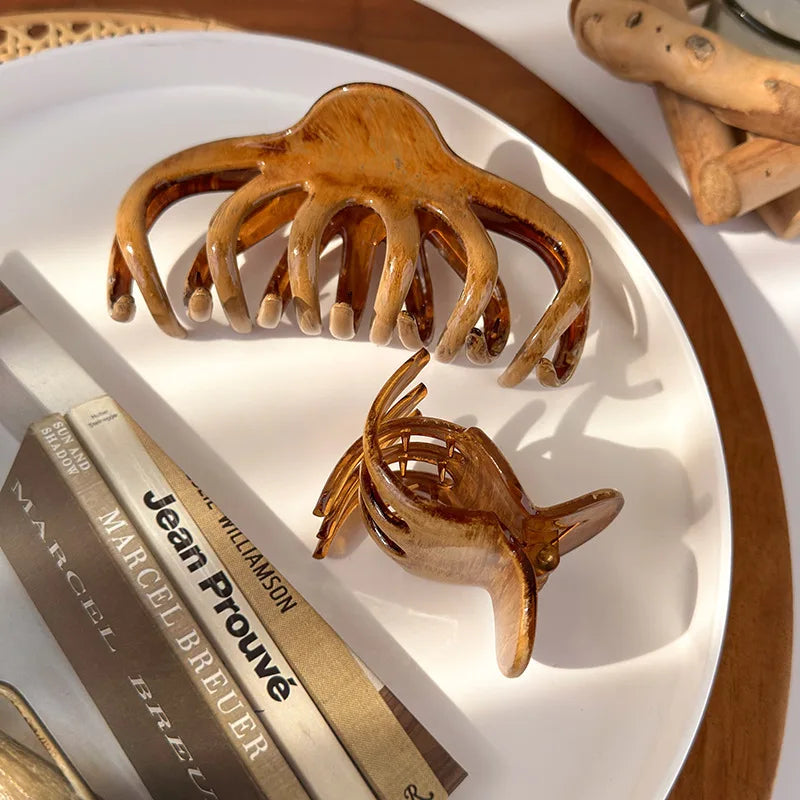 Raw Wood Color Texture Hair Claw