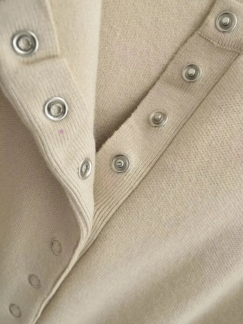 Women’s High Waist Round Neck Single Breasted Cardigan