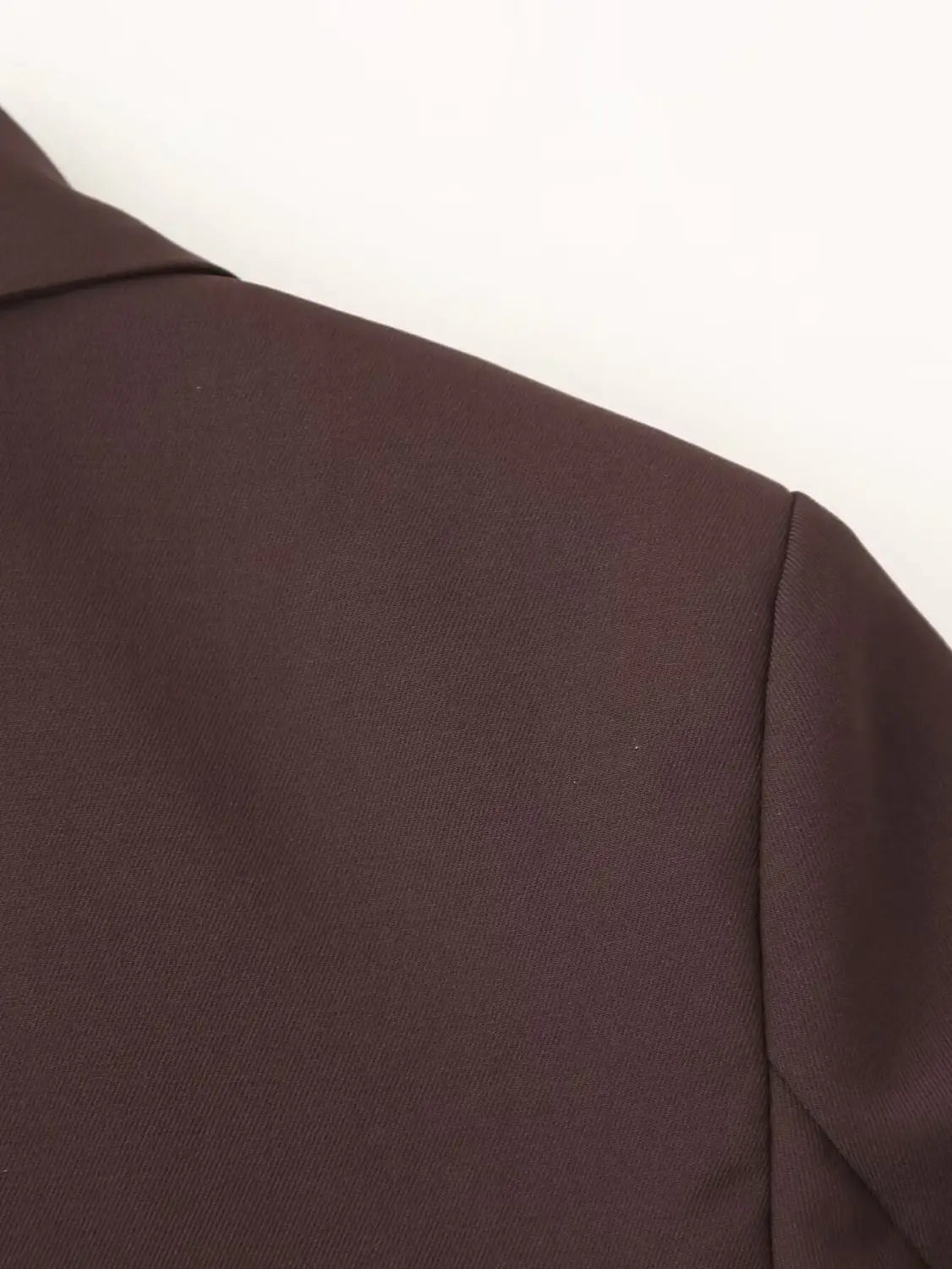 Women Fashion Solid Blazer Lapel Slim Double Breasted Long Suit Coat