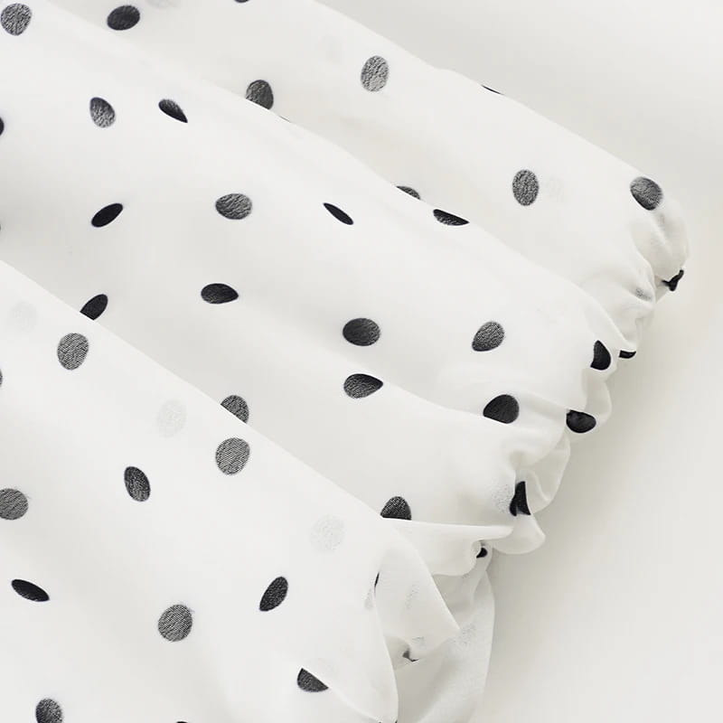 Polka Dot Floor-length Chiffon Skirt