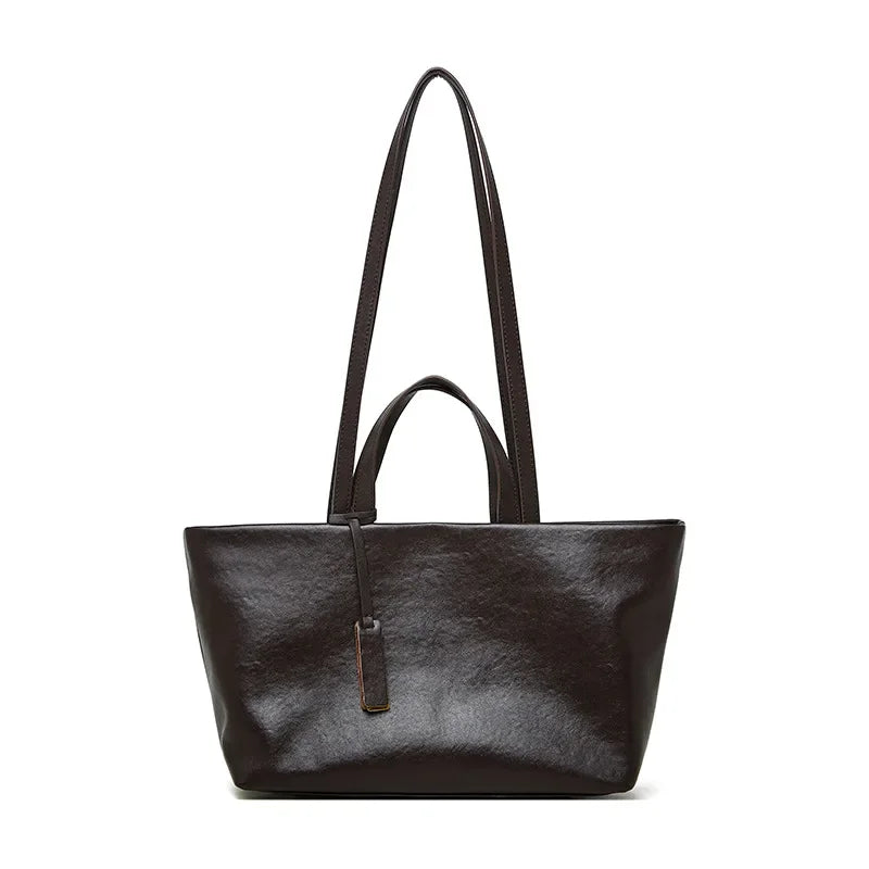 Women Shoulder Bag Leather Large Capacity Square Fashion Tote Bag