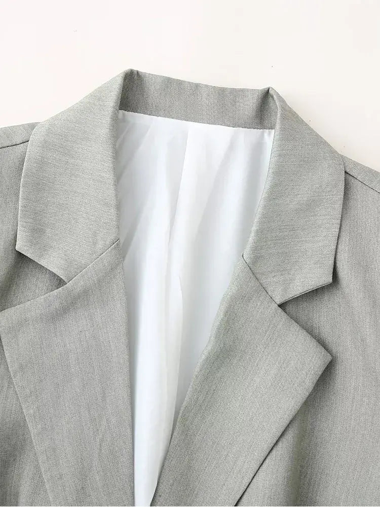 Women’s Blazer Spring Summer Belt Lapel Coat for Women