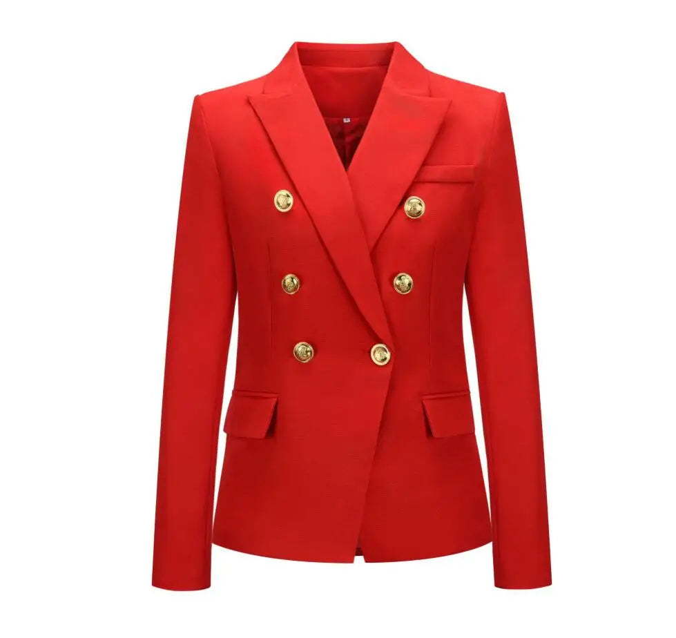 Casual Long Sleeve Turn-down Collar Double Breasted Jacket For Women