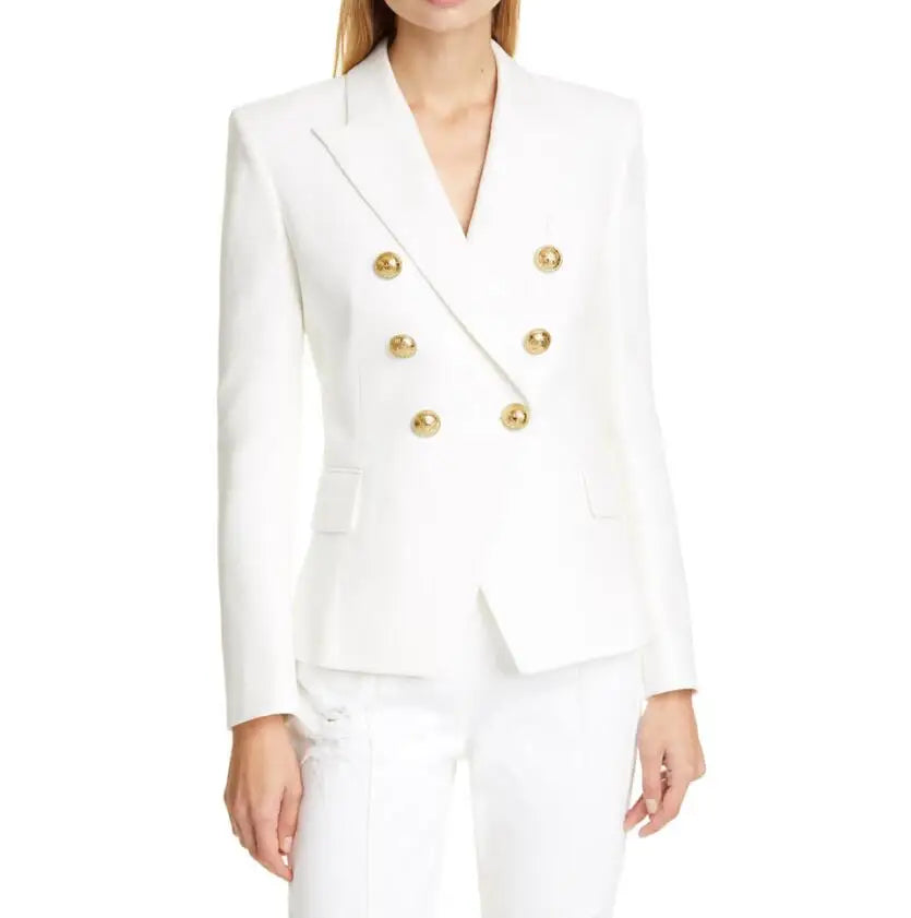 Casual Long Sleeve Turn-down Collar Double Breasted Jacket For Women