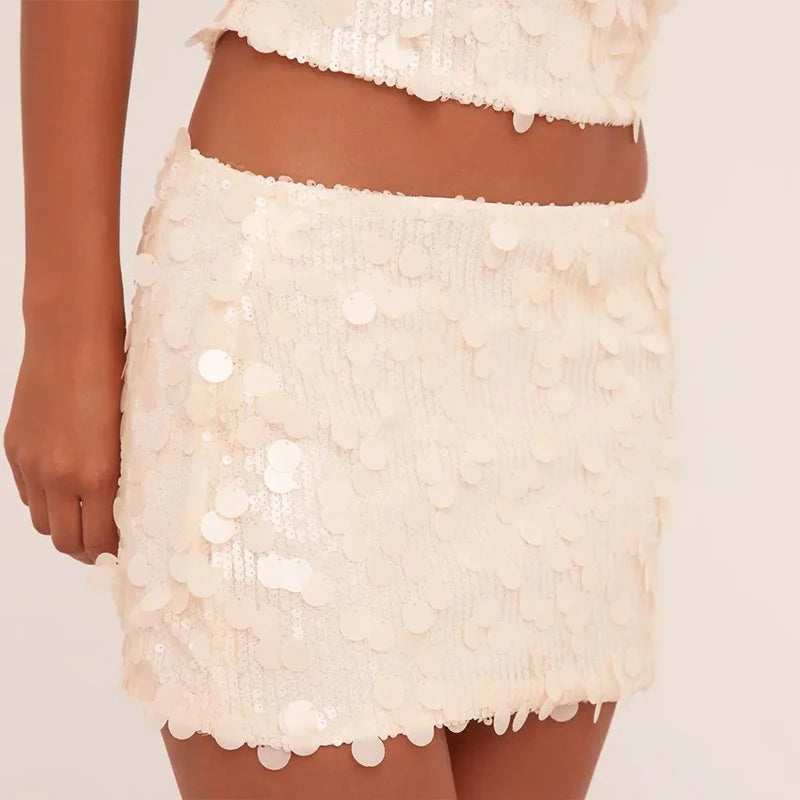 Glitter Shinny Short Skirt Sequin Sparkly Mini Skirt Women