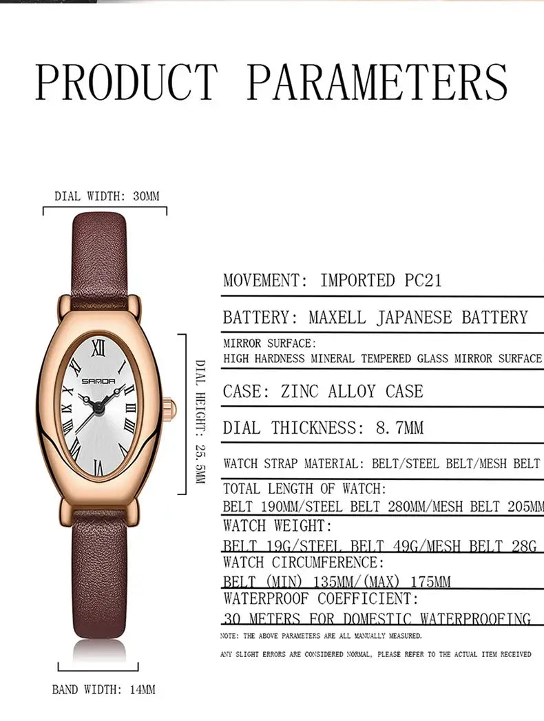 Women Quartz Watch Vintage Stainless Steel