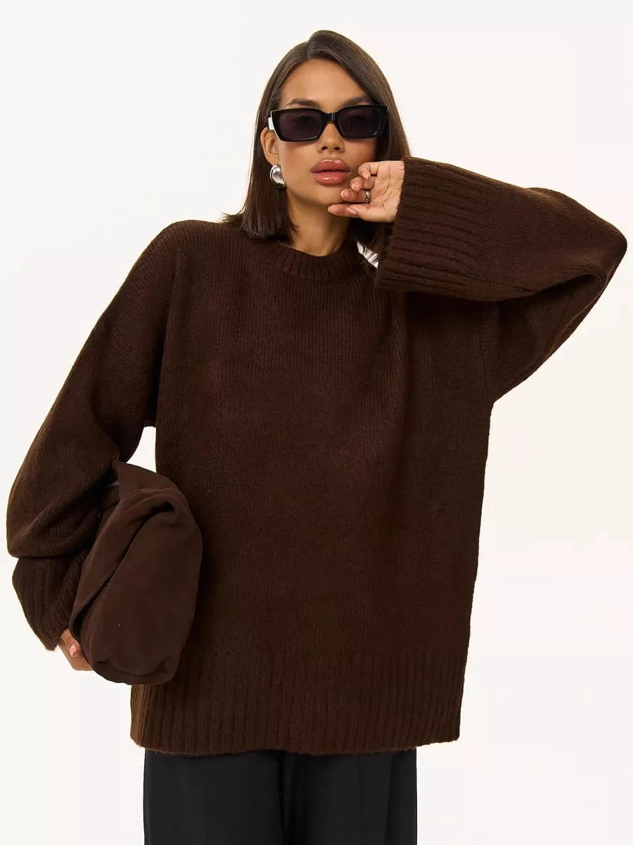 Women’s Crew Neck Vintage Oversize Trendy Sweater
