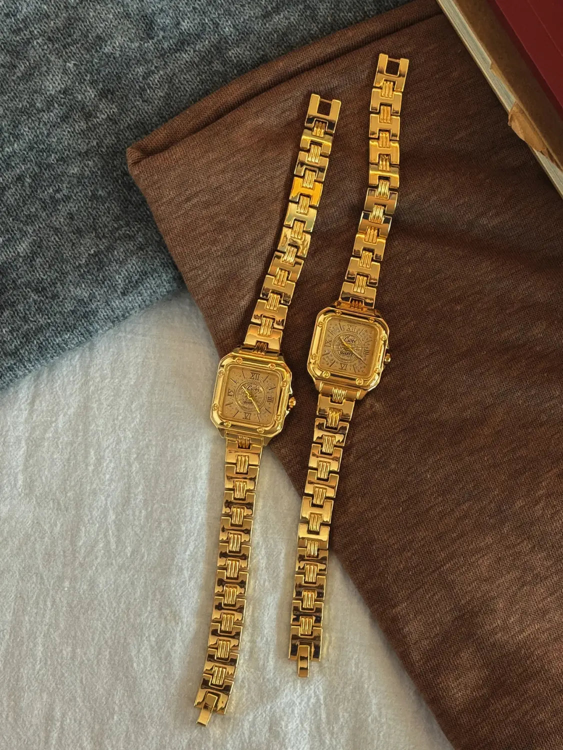 Gold Square Dial Women’s Watch