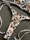 Leopard Thong Women Swimsuit Push Up Bikini Set - Norellé