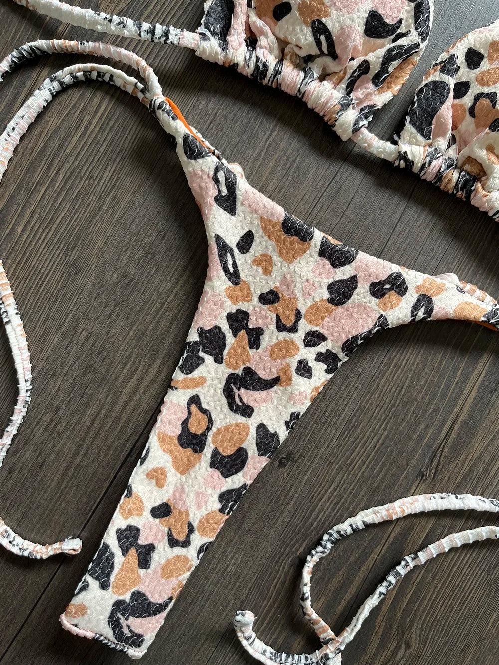Leopard Thong Women Swimsuit Push Up Bikini Set - Norellé