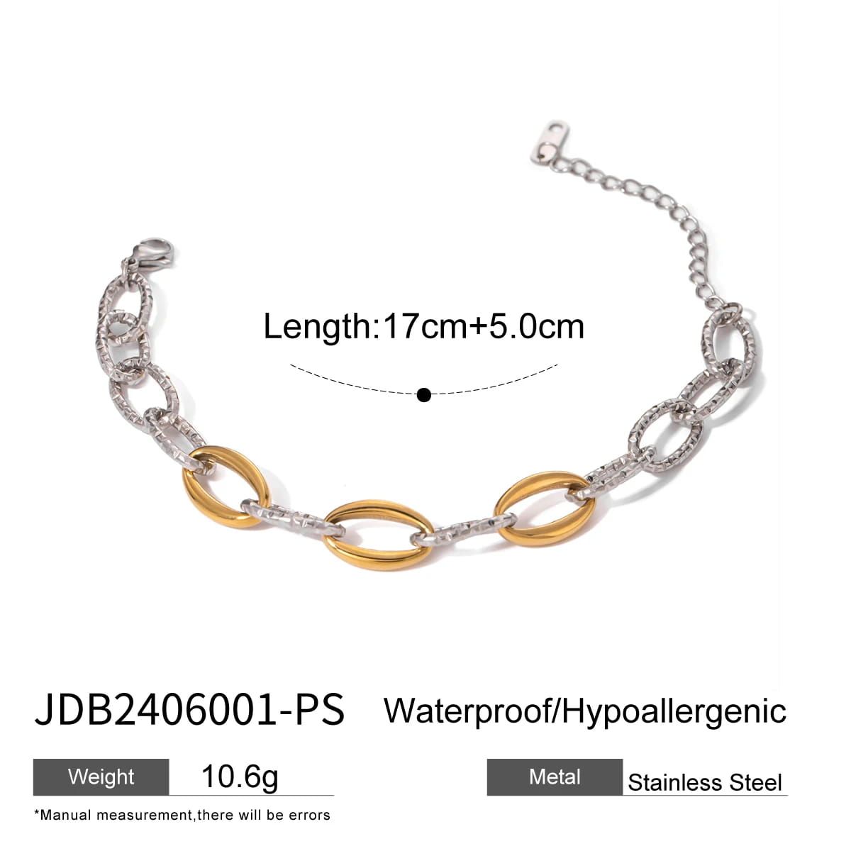 Stainless Steel Chain Bangle Bracelet