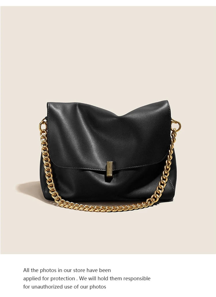 Retro Genuine Leather Large Chain Shoulder Bags For Women