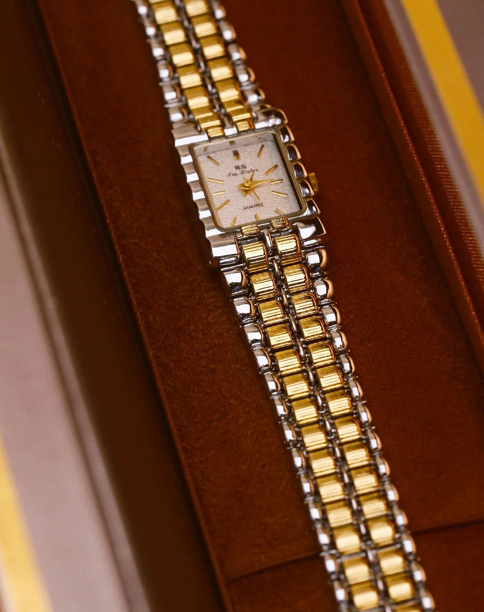 Retro Gold Rectangle Classic Watch For Women