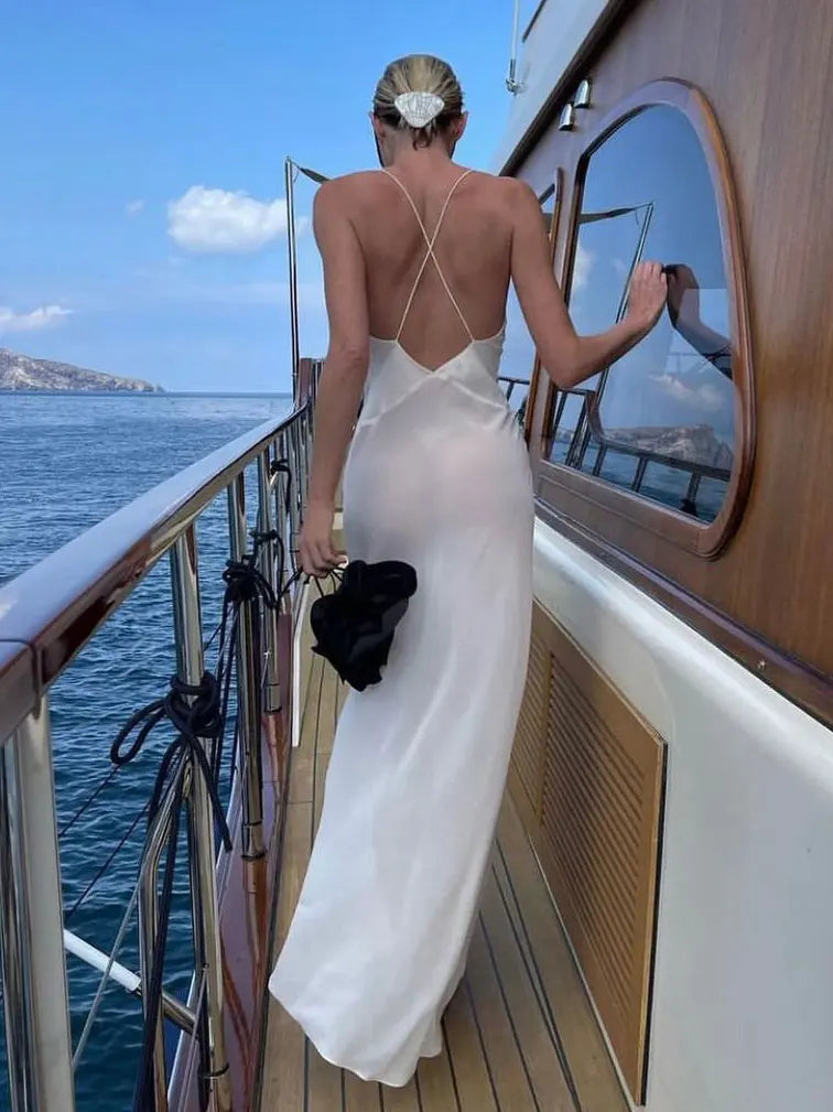 Flower Deep V-Neck Maxi Dress For Women