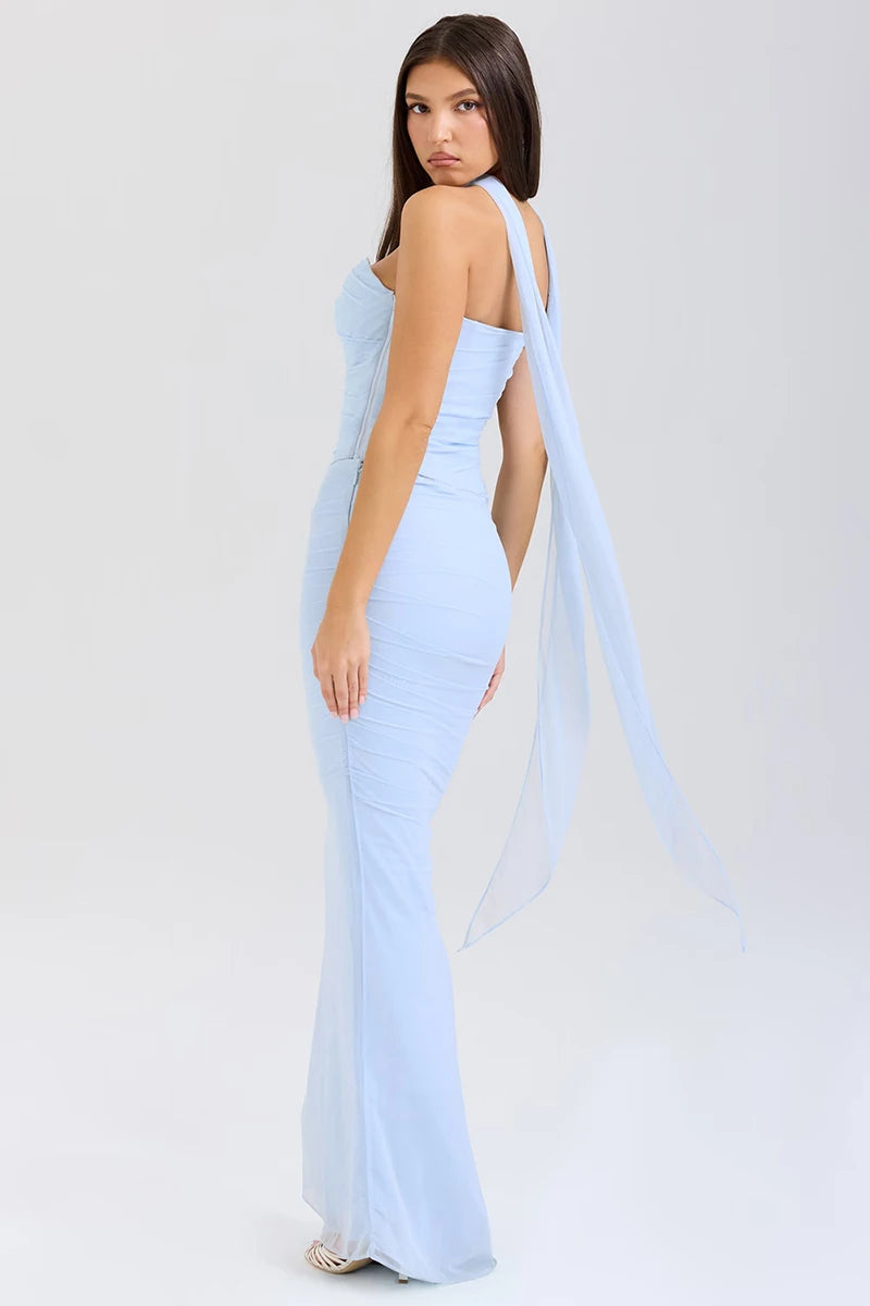 Two Pieces Sets For Women Strapless Off-shoulder Sleeveless Tops And Elegant High Waist Long Skirt