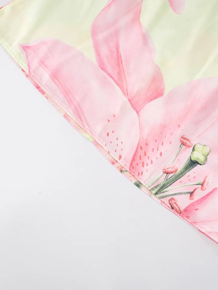 Halter Contrast Print Dress For Women