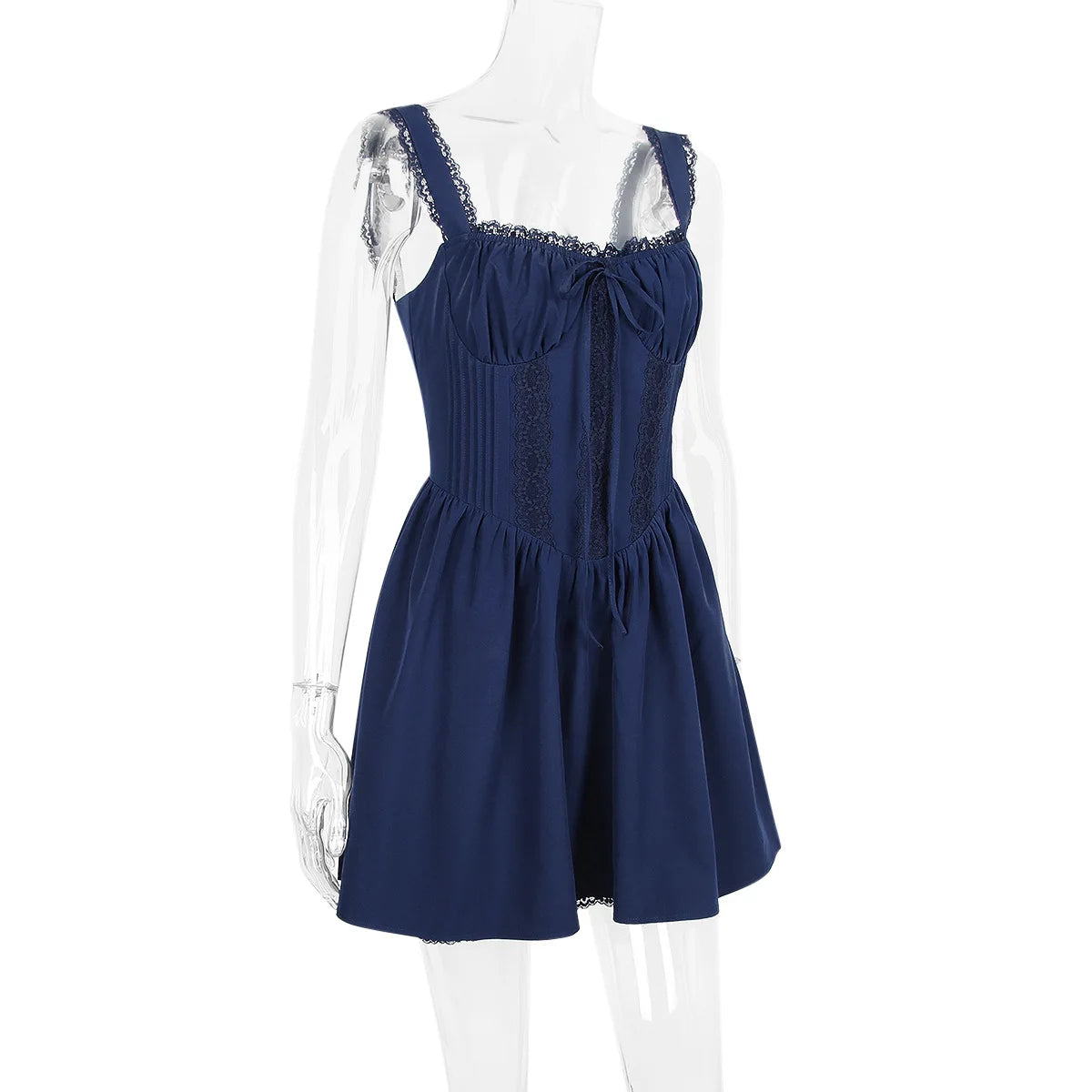 Elegant Spaghetti Strap Backless Mini Dress For Women