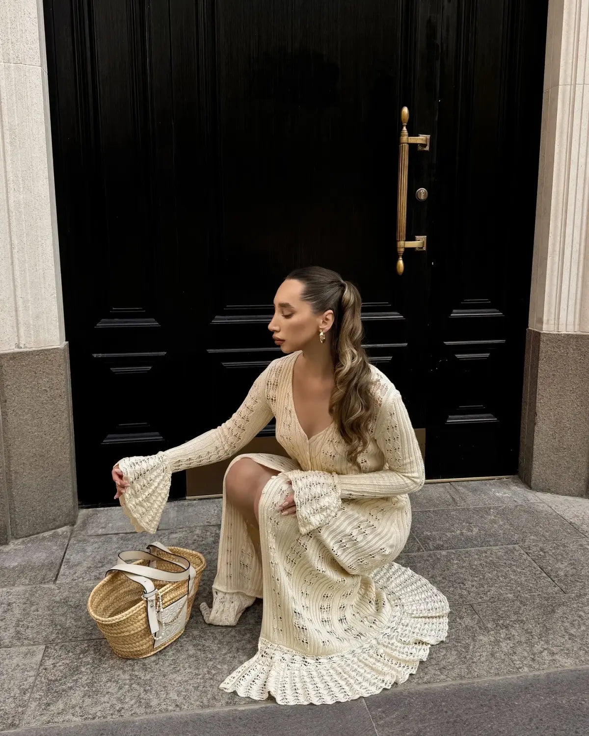 Fashion Hollow Knitted Dress For Women