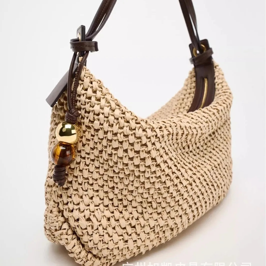 Woven Summer Fashion Straw Bag Beach Holiday Crossbody Bag