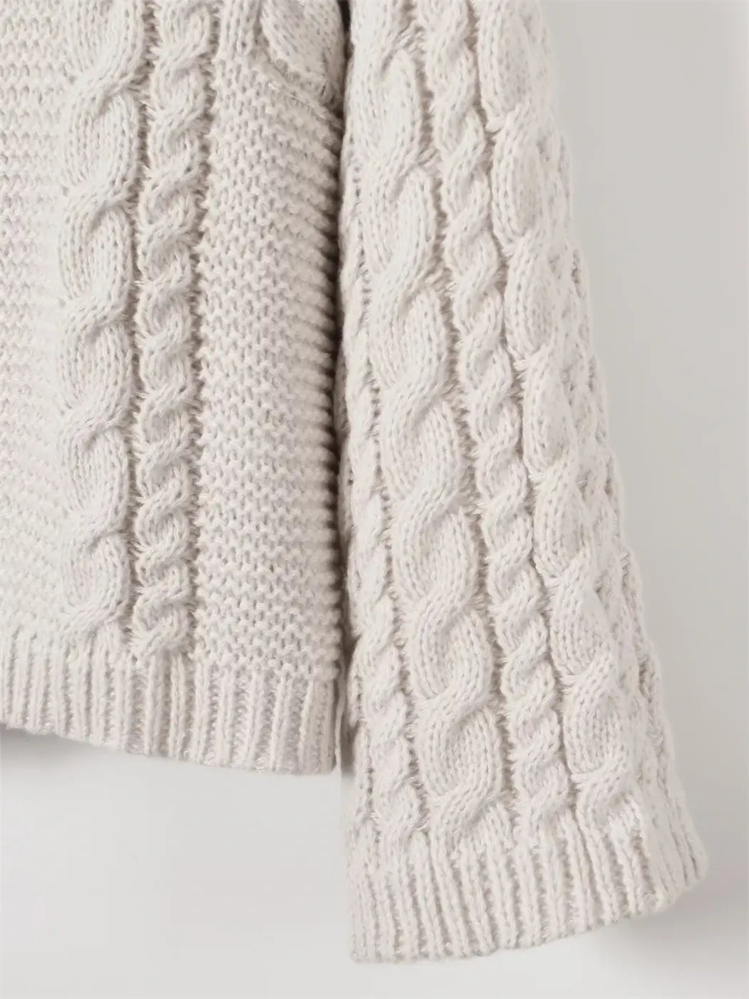 Cable-Knit Pullover Long-Sleeve Sweater