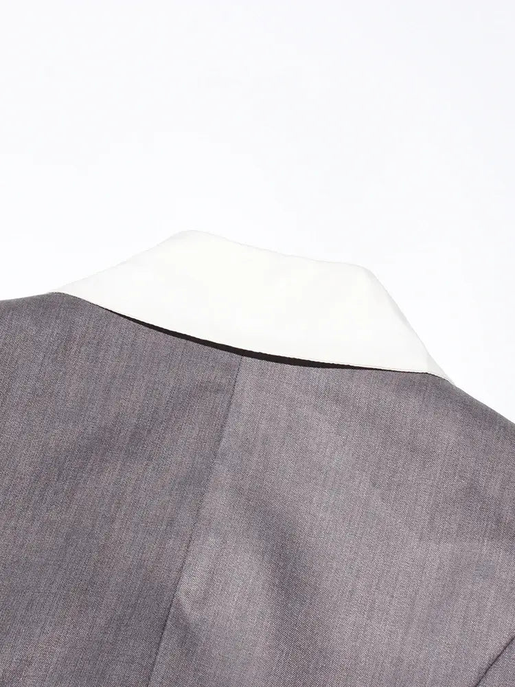 Elegant Casual Spliced Belt Blazer For Women