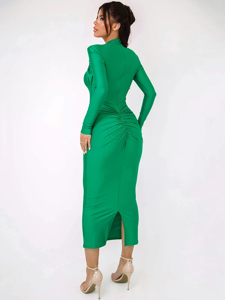Hollow Out Long Sleeve Sexy Maxi Dress For Women Gown Autumn - Norellé