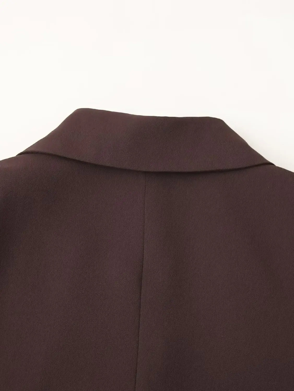 Women Fashion Solid Blazer Lapel Slim Double Breasted Long Suit Coat