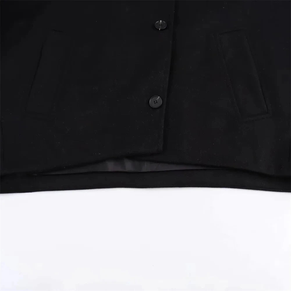 Women’s Oblique Button Loose Batwing Sleeve Jacket