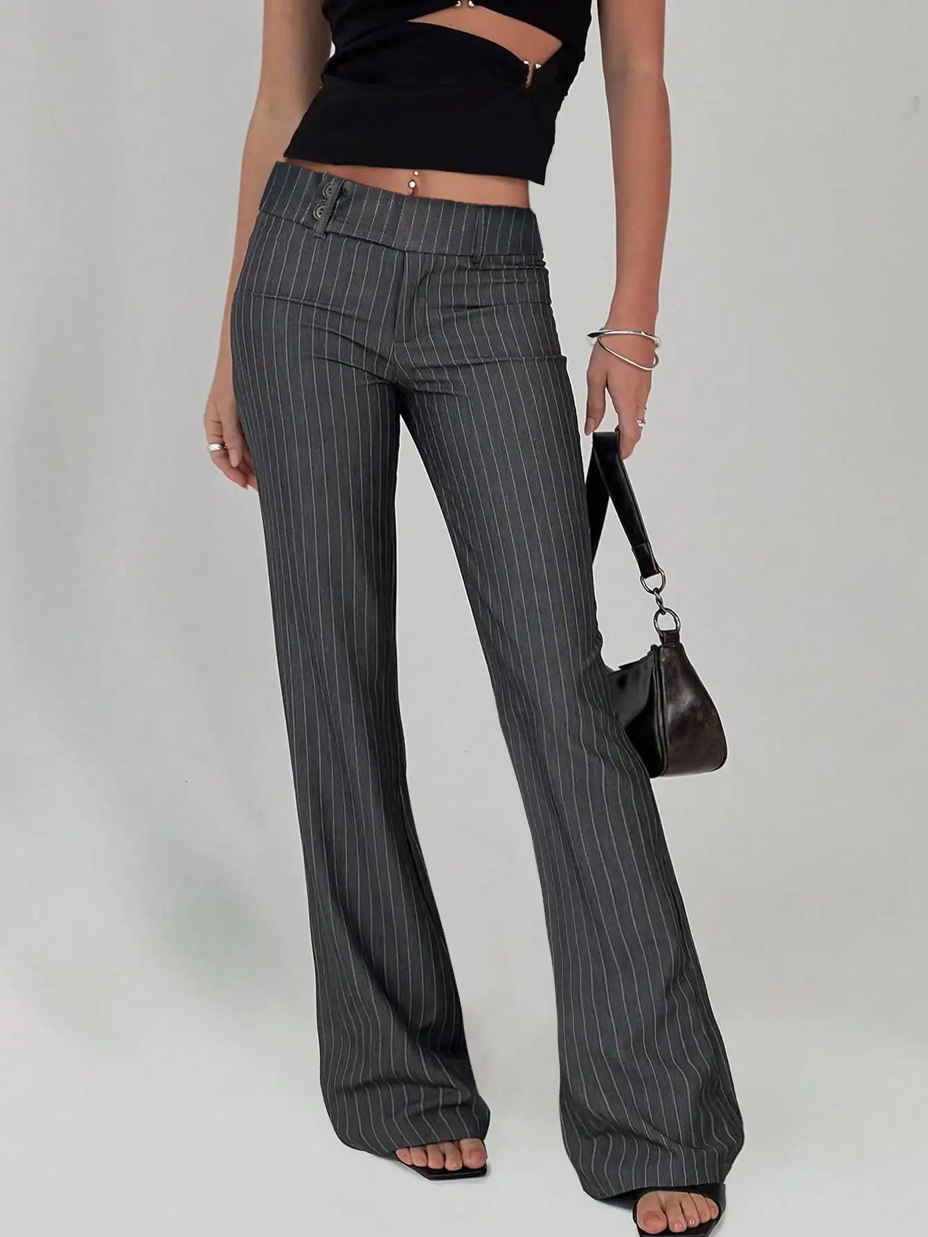 Women Low Drop Waist Casual Long Pants