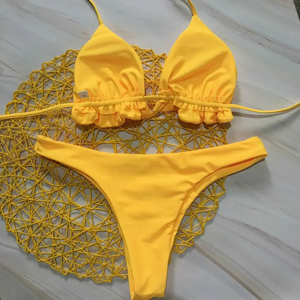 Summer Brazilian Bikini Set Women  Top Thong Bottom 2 - Norellé