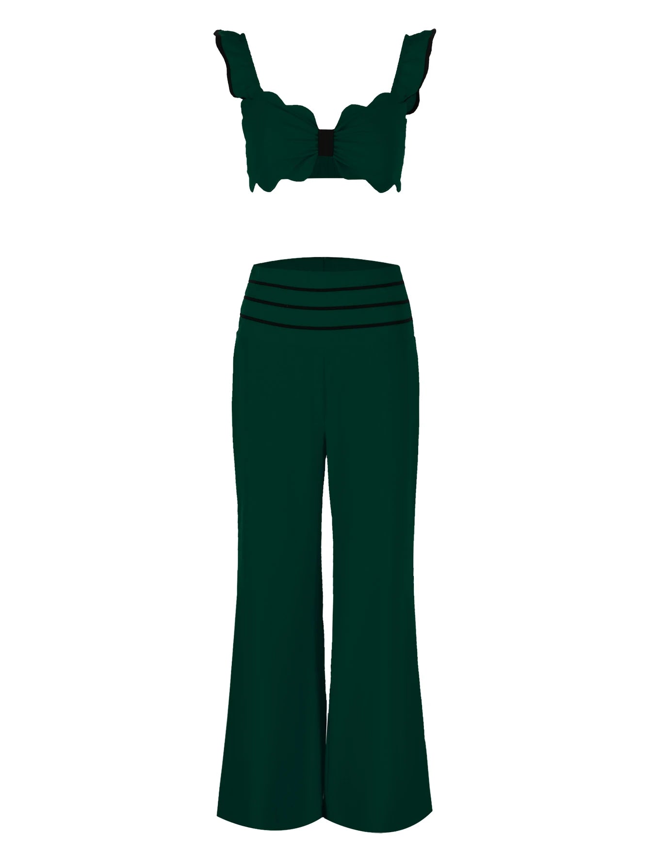 Pants Set For Women 2 Pieces With Short Top