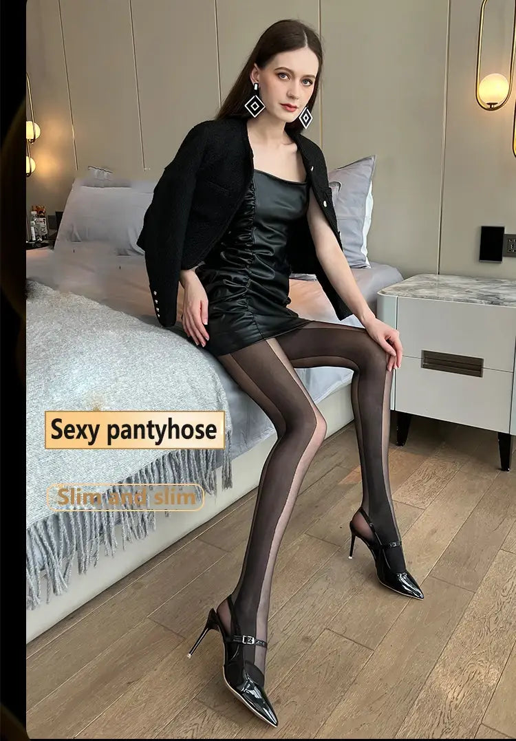 Women’s Stockings Ultra-thin Black Silk Splicing Long Legs Tights