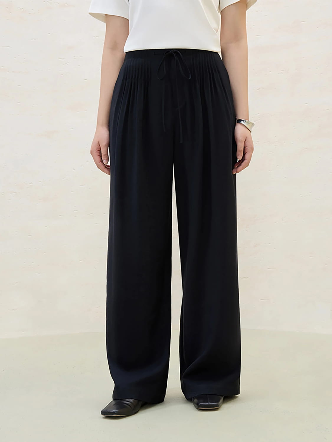 Plus Size Loose Lazy Pleated Floor-length Pants Women