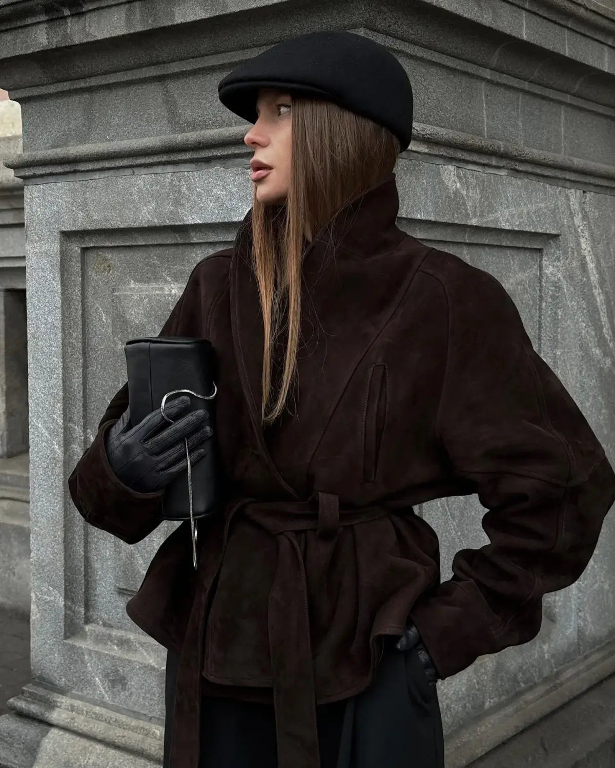 Brown Suede Leather Jackets Women