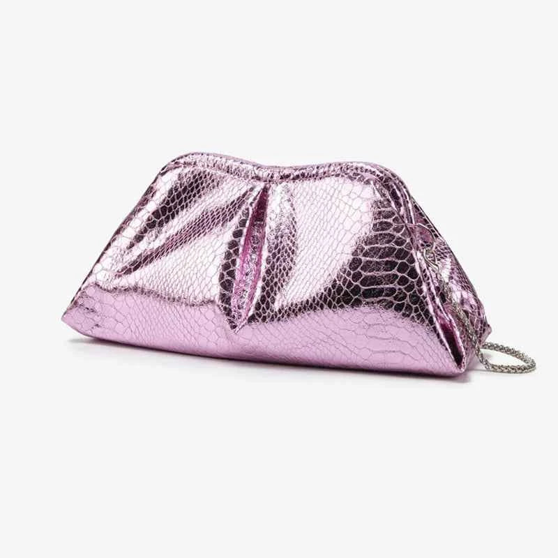 Women Serpentine Pattern Wedding Evening Clutch Bag