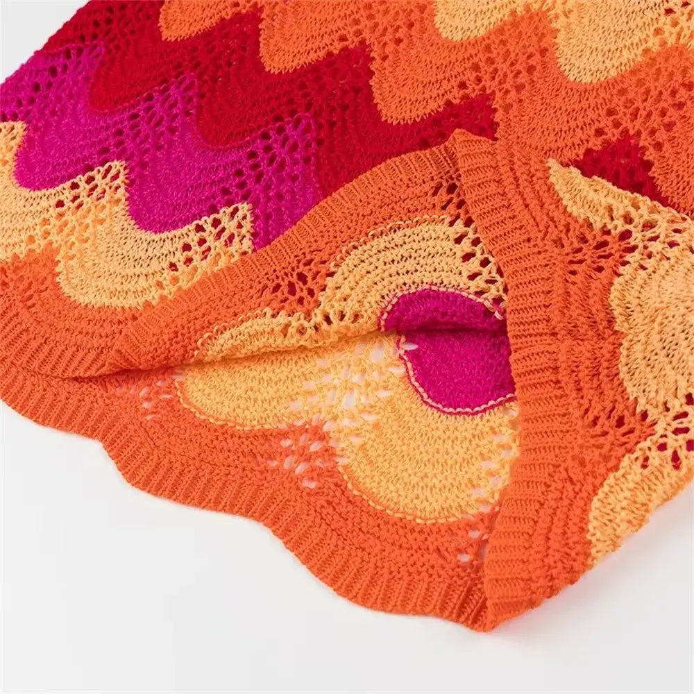 Women’s Western Style Knitted Top Half Skirt Set