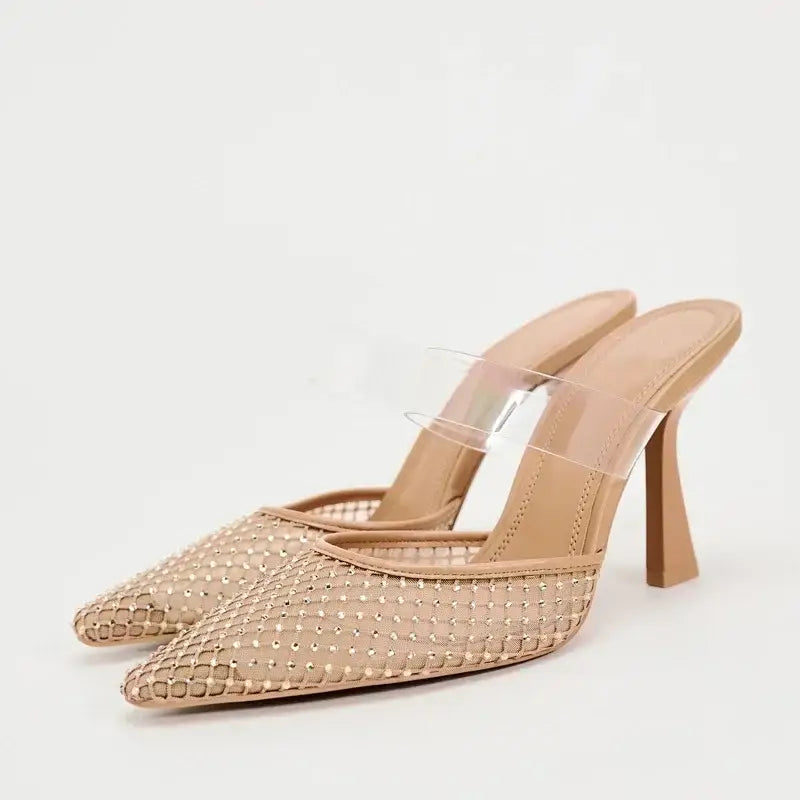 Crystal Mesh Breathable Thin High Heel Women
