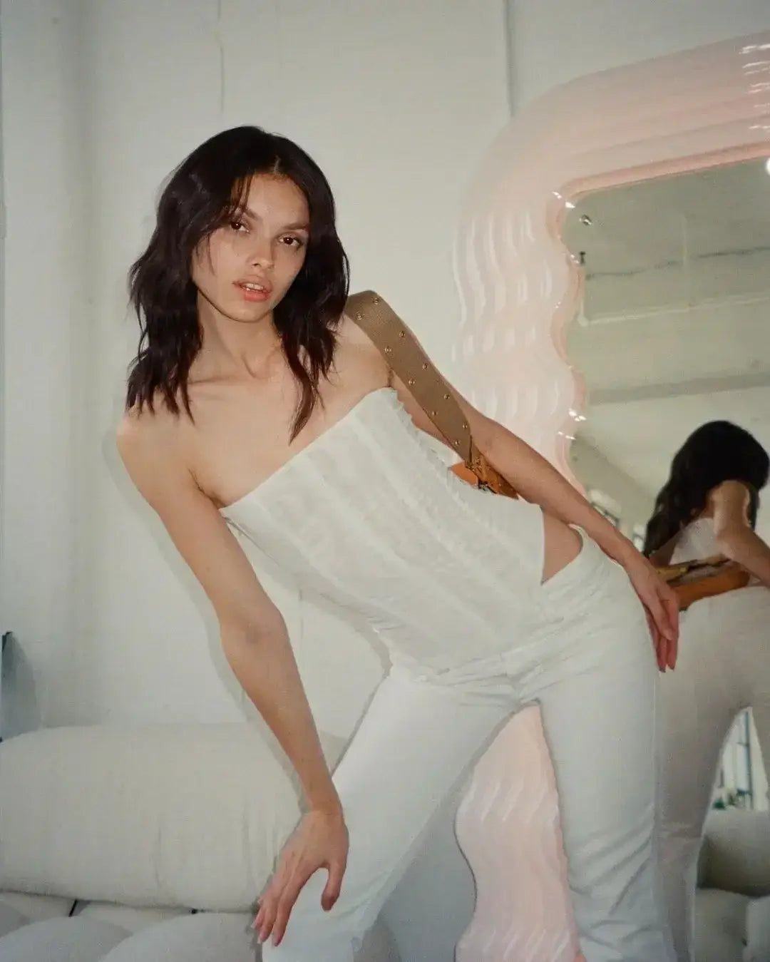 Mesh Backless Vest Strapless Solid Slim Top Women’s